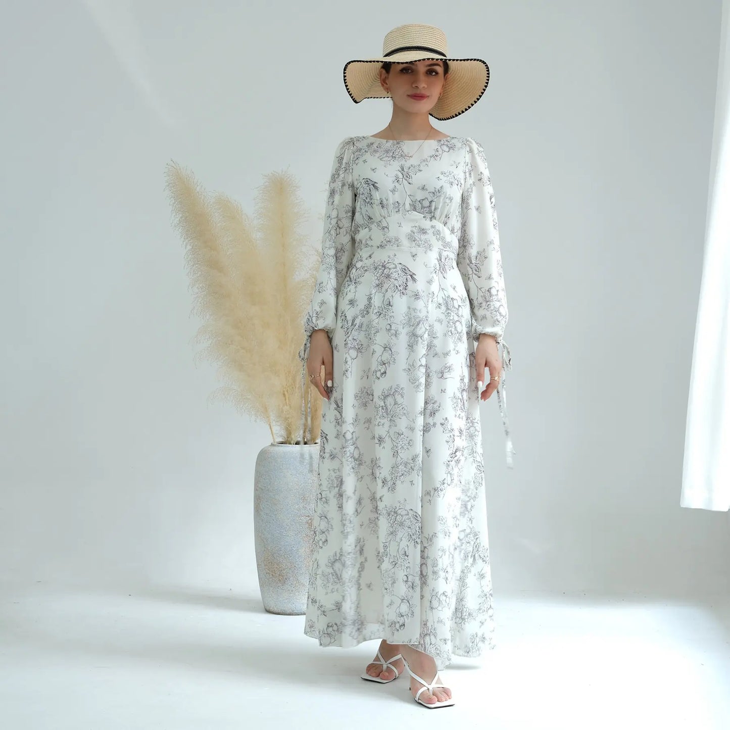 "Printed Ankle Length Dress - Pure Beauty Design"
